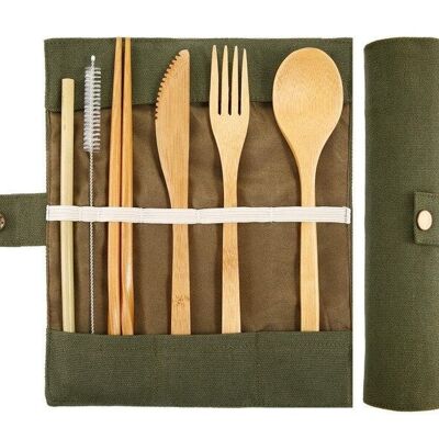 Bamboo Cutlery Set 100% Eco Friendly - Green