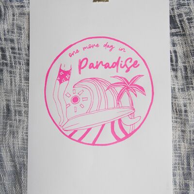 Poster del paradiso con stampa artistica fatta a mano