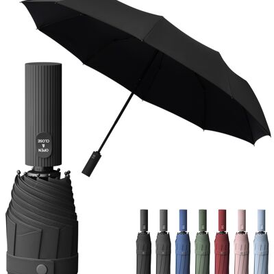 Parapluie haut de gamme | Effet lotus | Parapluie de poche noir