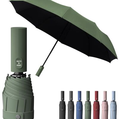 Parapluie haut de gamme | Effet lotus | Parapluie pliant vert