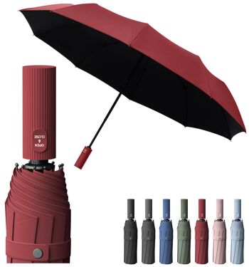 Parapluie haut de gamme | Effet lotus | Parapluie pliant rouge 1