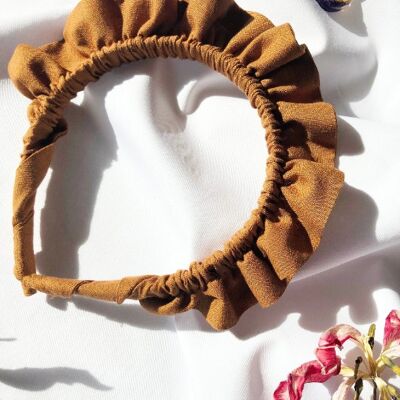 Caramel Rouched headband, Scrunchie Headband, Ruffle Headband, Wedding Guest Headband, Alice Band, headband fascinator