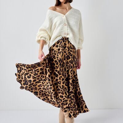 Leopard print satin Valentine skirt - CK08152