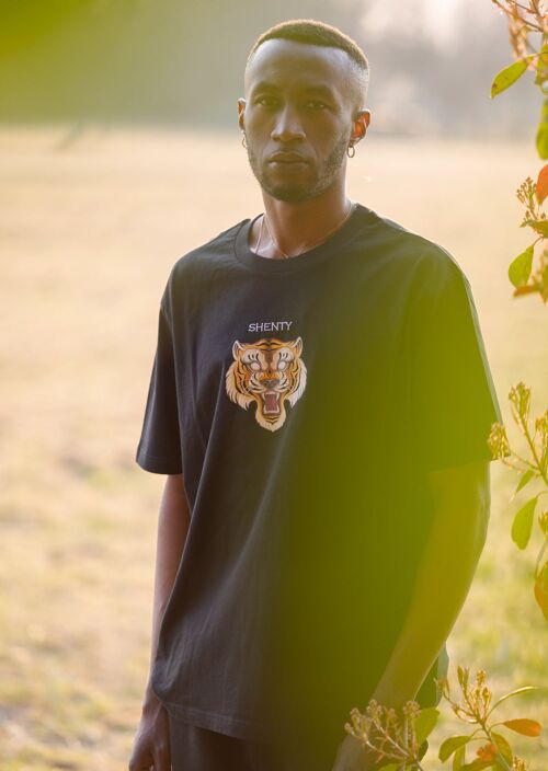 Tiger T-shirt Cotone Organico Nero