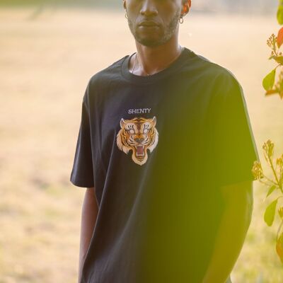 Tiger Schwarzes T-Shirt aus Bio-Baumwolle
