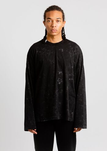 T-shirt oversize marbré noir 4