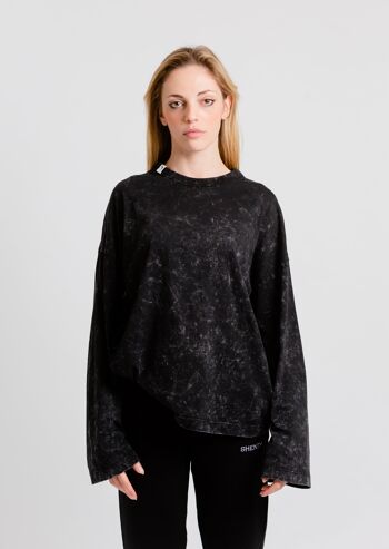 T-shirt oversize marbré noir 6