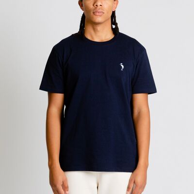 Navy Blue Organic Cotton Logo T-shirt