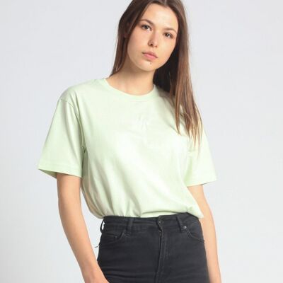 T-shirt boxy vert menthe clair en coton bio