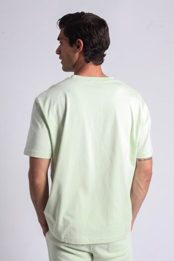 T-shirt boxy vert menthe clair en coton bio 5