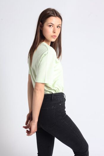 T-shirt boxy vert menthe clair en coton bio 7