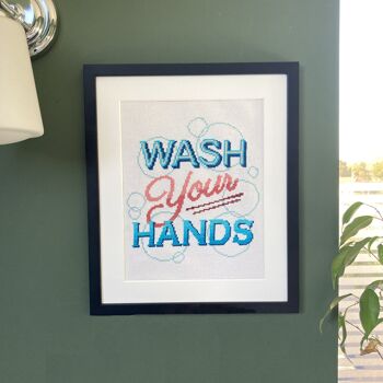Lavez-vous les mains - Kit de point de croix moderne 3