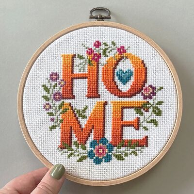 Home - Four Letter Floral Modern Cross Stitch Kit
