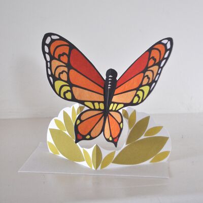 Schmetterlings-Grußkarte - Orange