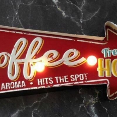 LED Schild Fresh Hot Coffee