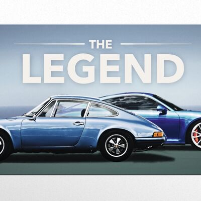 Targa in metallo XXL Porsche 911 - The Legend