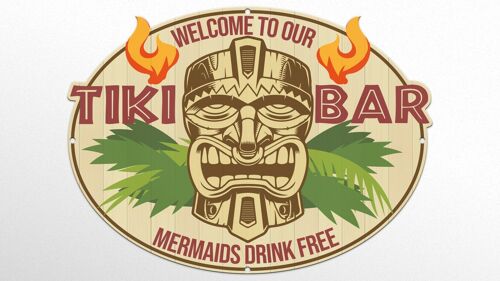 Metallschild Tiki Bar