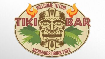 Plaque Métallique Tiki Bar