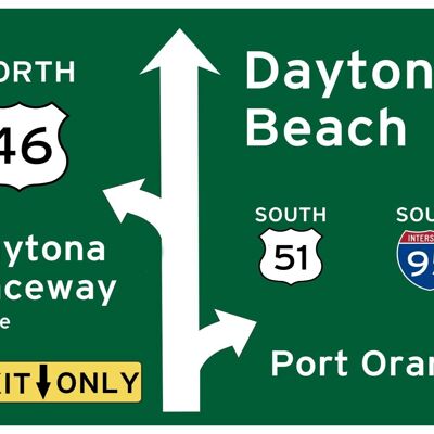 Panneau routier américain Daytona Beach