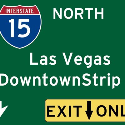 Panneau routier américain Las Vegas