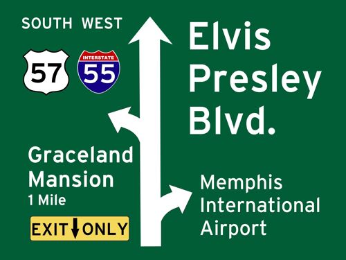 US Strassenschild Memphis - Elvis Blvd.