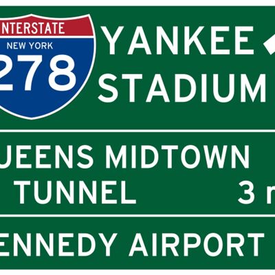 Panneau routier américain New York - Yankee Stadium - Queens