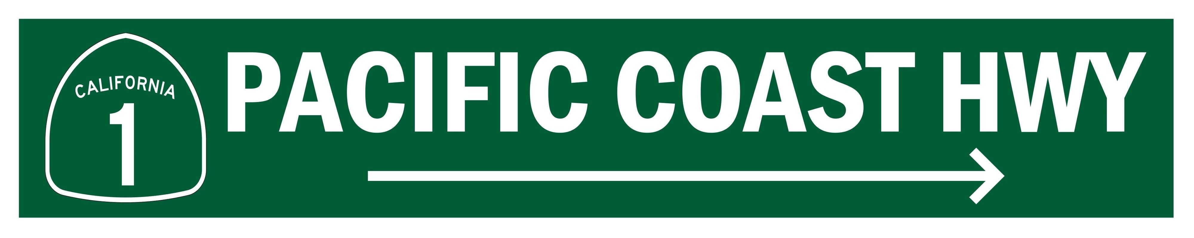 Segno di destra della Pacific Coast Highway