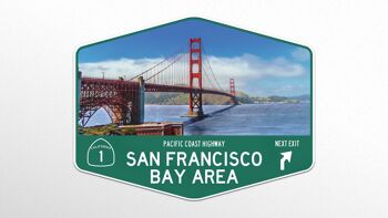 Panneau métallique San Francisco Golden Gate & Pacific Coast Highway