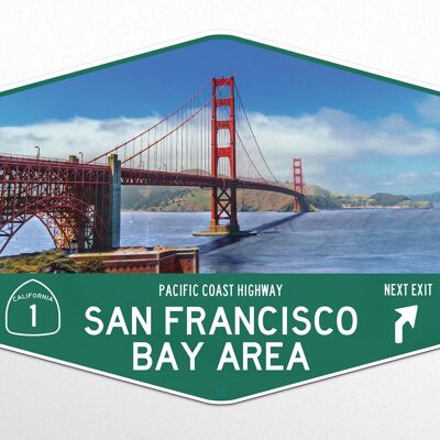 Metallschild San Francisco Golden Gate & Pacific Coast Highway