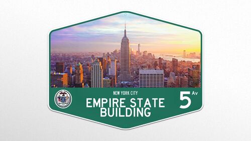 Metallschild Empire State Building, New York