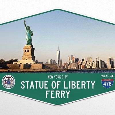 Cartello in metallo Statua della Libertà, New York