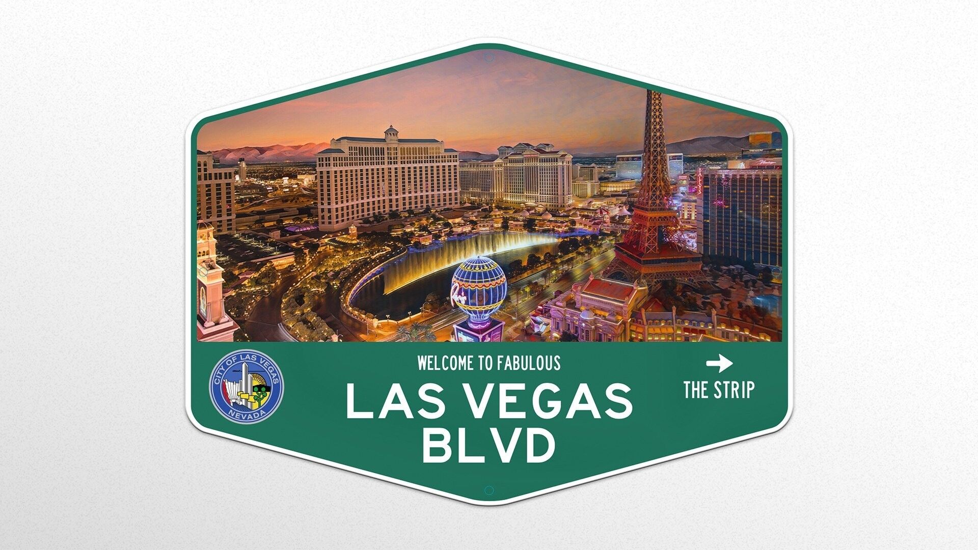 Metallschild Welcome to Fabulous Las Vegas, The Strip & Downtown Las Vegas