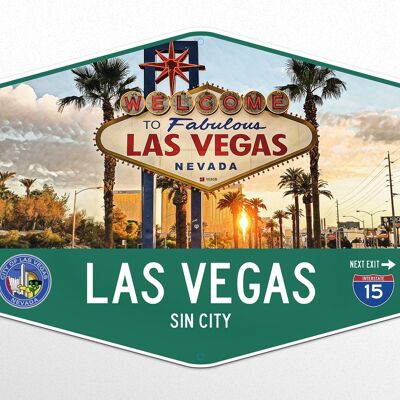 Letrero de metal Bienvenido a Fabulous Las Vegas - Sin City