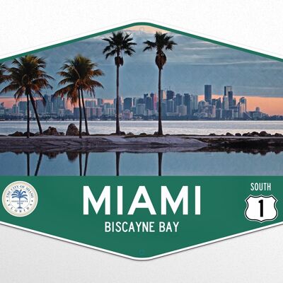 Letrero de metal Miami Biscayne Bay