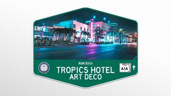 Plaque Métallique Hôtel Miami Beach Tropics