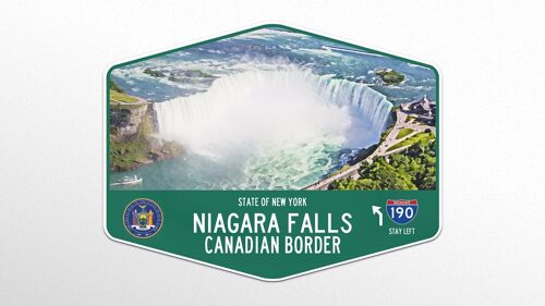 Metallschild Niagara Fälle, State of New York