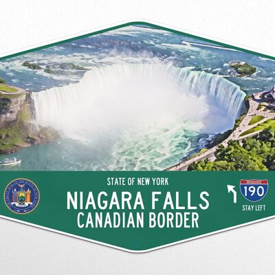 Cartello in metallo Cascate del Niagara, Stato di New York