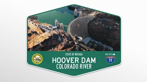 Metallschild Hoover Dam, Colorado River