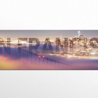 XL Metallschild Panorama San Francisco