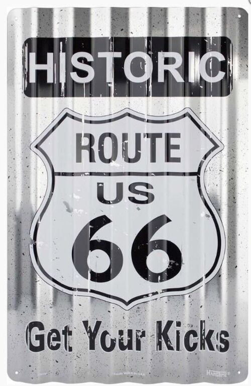 Wellblechschild Historic Route 66