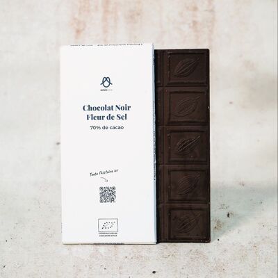 AUSVERKAUF – Dunkle Schokolade 70 % Fleur de Sel