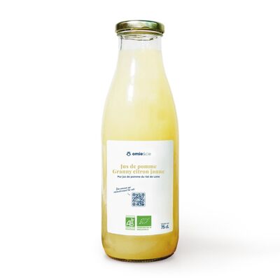 Zumo de manzana y limón ecológico - Manzanas del Valle del Loira - 75 cl