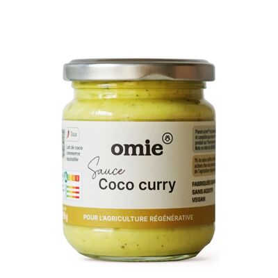Salsa de coco con curry amarillo de Madrás orgánica - leche de coco de comercio justo garantizada sin deforestación - 190 g