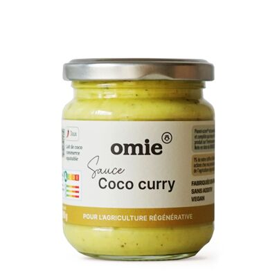 Salsa di cocco al curry giallo Madras biologica - latte di cocco del commercio equo e solidale garantito senza deforestazione - 190 g