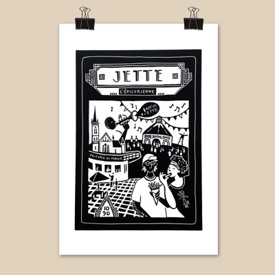 Linocut Jette