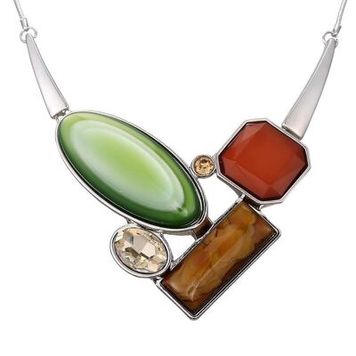 Collier Benedicte marron vert