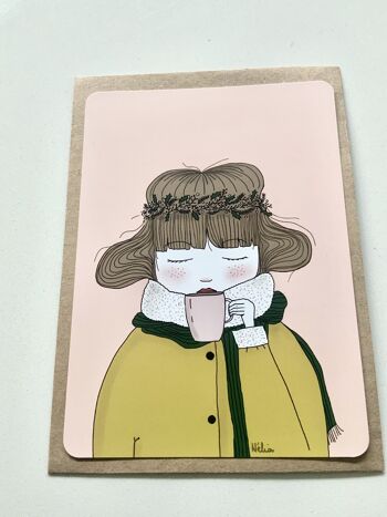 Carte postale illustrée "Le mug réconfortant" 5