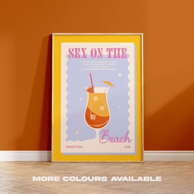 Sex On The Beach Print - A4 - Yellow | Blue