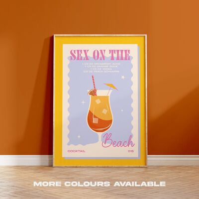 Sex On The Beach Print - A4 - Yellow | Pink