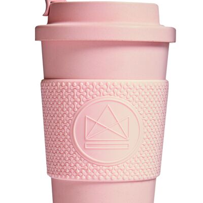 Kompostierbare wiederverwendbare Neon Kactus Kaffeetasse - Pink Flamingo 16oz